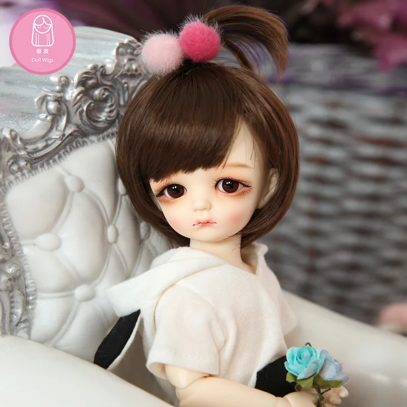 

Wig For Doll BJD free shipping 1/6 Napi Maron aimd Rimy high-temperature short wig bjd sd doll Wig in beauty with bangs
