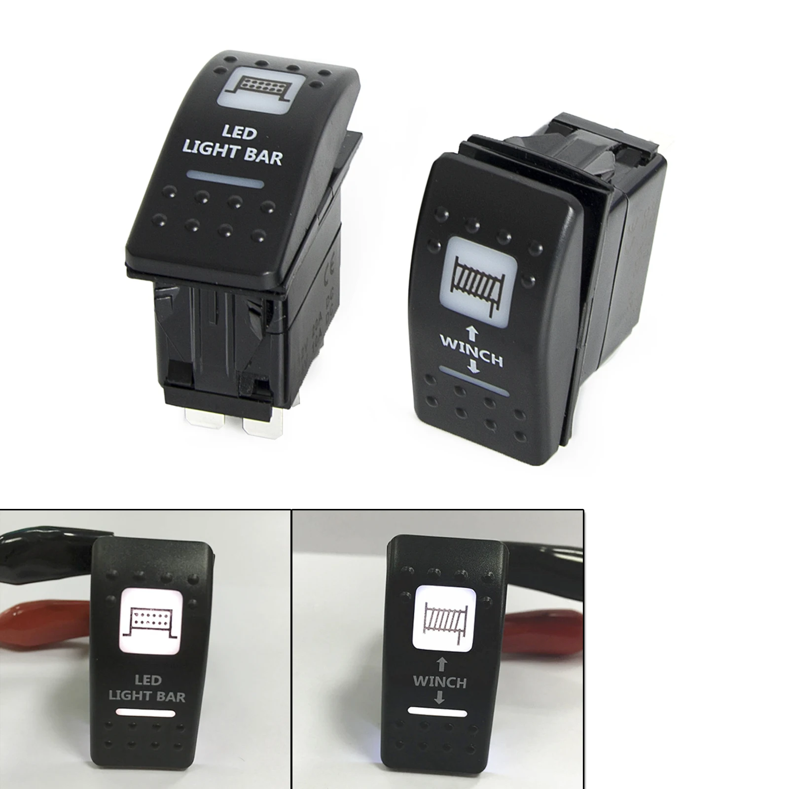 Rocker Toggle Switch Illuminated LED Light Bar Winch F Can Am Maverick Commanderin Motorcycle