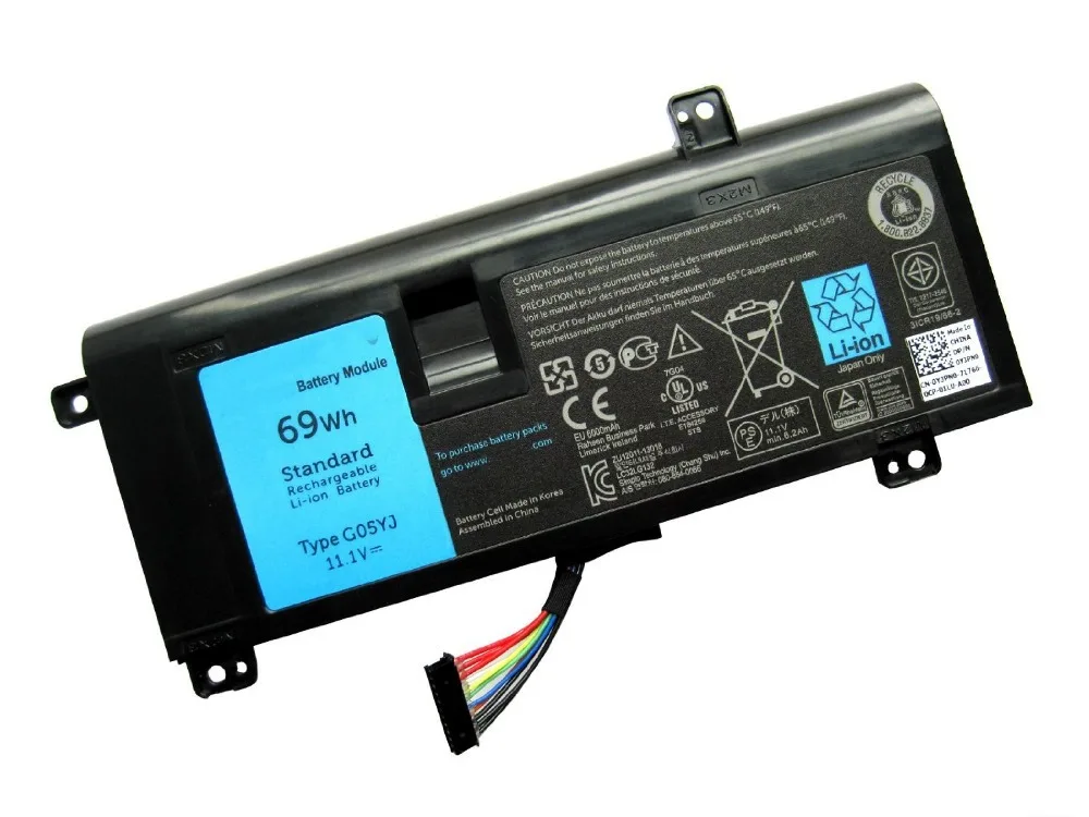 

computers Battery G05YJ(11.1V 69Wh) for Dell Alienware 14 A14 M14X R3 R4 Series Alienware 14D-1528 Y3PN0 8X70T