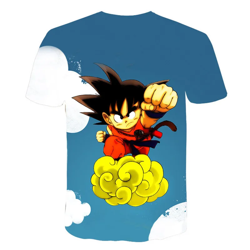 Супер Saiyan/футболка с 3D принтом «Жемчуг дракона» Z Goku, летняя модная футболка, топы для мальчиков, одежда с 3D принтом, Детская футболка с рисунком