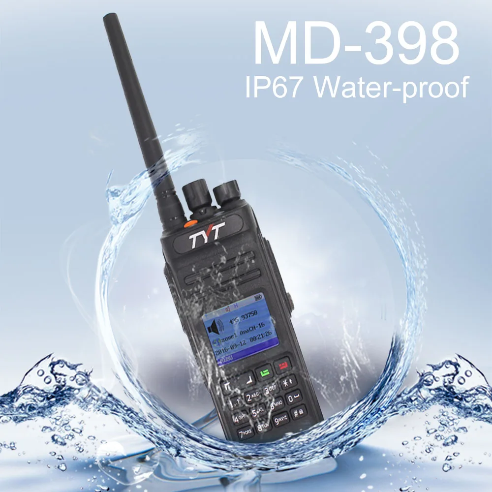 TYT двухстороннее радио MD 398 UHF400 470MHz иди и болтай Walkie Talkie “иди IP67 Водонепроницаемый