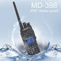TYT Two Way Radio MD-398 VHF136-174MHz or UHF400-470MHz Walkie Talkie IP67 Waterproof DMR Digital Radio MD398 10W intercom