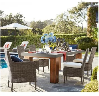 

Hot sale good quality outdoor garden cheap patio wicker dining table furniture sale