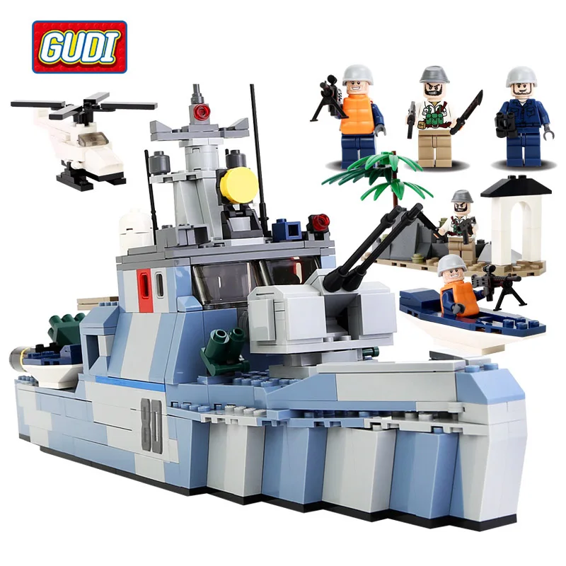 

G Model Compatible with G8023 520PCS Military Boat Models Building Kits Blocks Toys Hobby Hobbies For Boys Girls