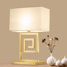 Современный китайский стиль бронзовая ткань золото Эдисон-стол лампы промышленный бар кофе прикроватная Спальня домашний декор Освещение приспособление