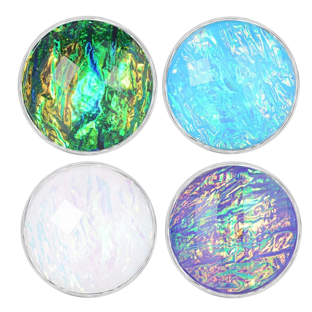 

10pcs/lot Wholesale Vocheng Resin Ginger Snap button Charms Copper Metal Base 4 Colors 18mm snap button Charms Vn-1963*10