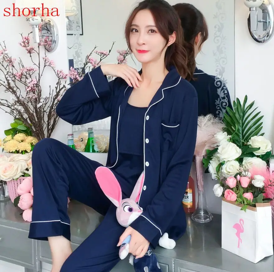 

New Cotton Moms 3pcs Maternity sleepwear Nursing nightgown Maternity Breastfeeding clothes for Pregnant Women pregnancy Pajamas