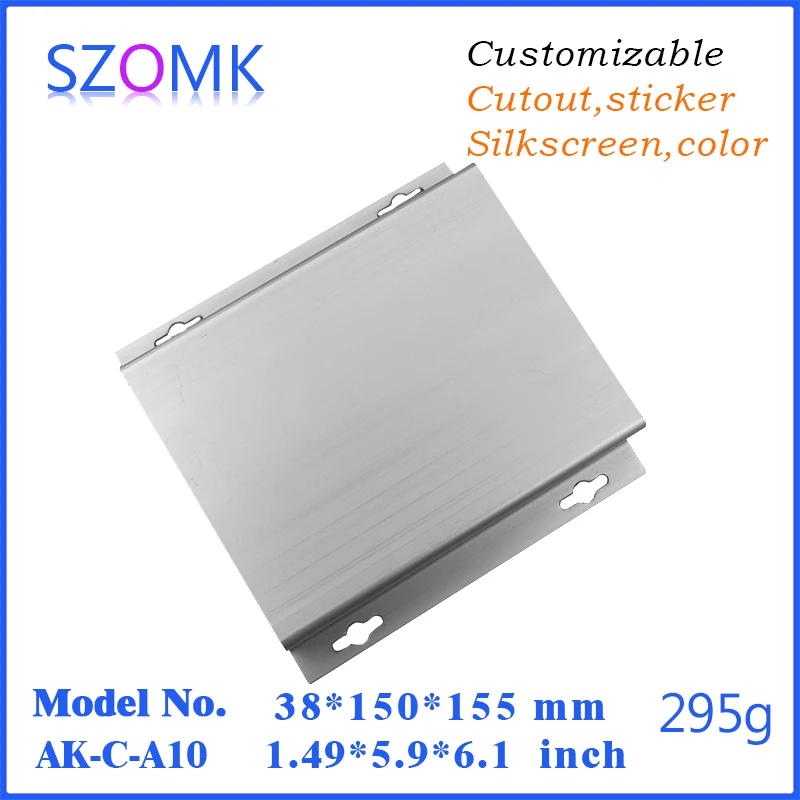 

1 piece free shipping smooth surface aluminum color aluminium metal junction box for electronics pcb board design 38x150x155mm