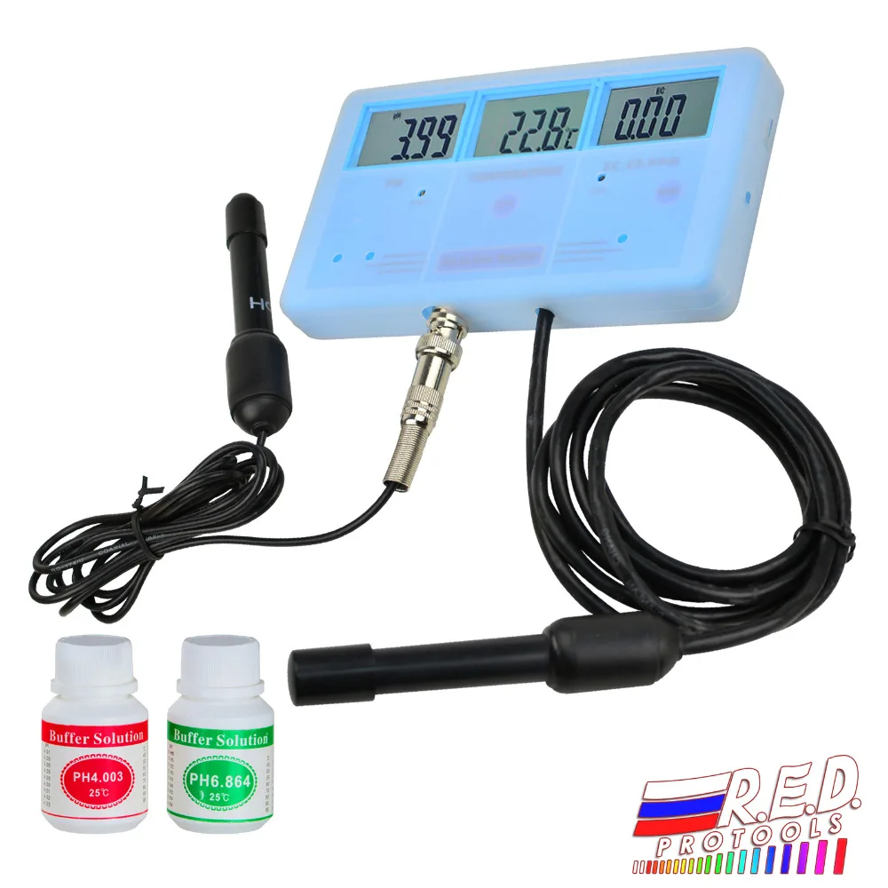 

6-in-1 Multi-Function Water Quality Meter Tester EC CF TDS PH degree C and F + Built-in Rechargeable Battery