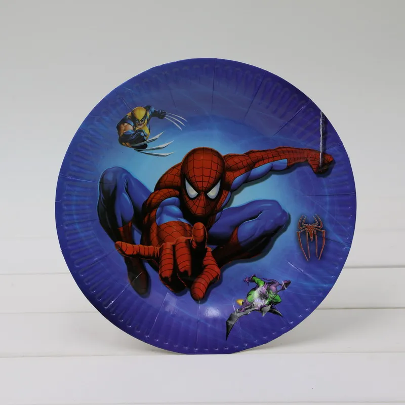 

Hot Sale 30pcs/lot 7'' Lovely Paper Plates spider man for Valentine Birthday Wedding Nursery Party Tableware Party Supplies