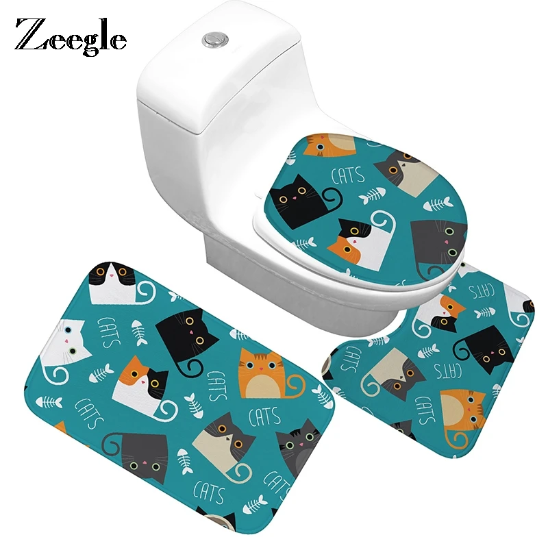 Zeegle 3 шт Non Slip Ванная комната Комплект ковриков для пьедестал коврики туалета