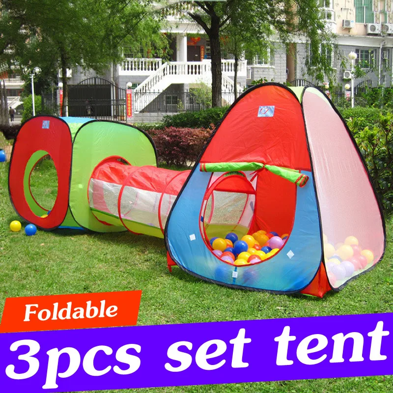 

3PCS Baby Play Tent House for Kids Play Tent Indoor Outdoor Game Play Tent With Tunnel Discovery Kids Tents and Playhouse ZP45