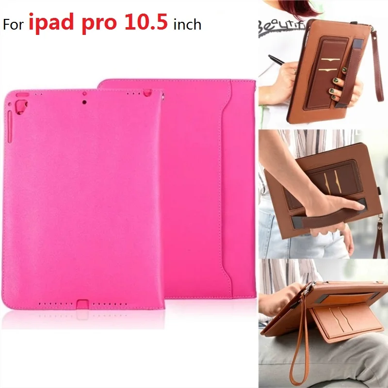 

For iPad pro 10.5 inch Cover Case PU Leather Hand Holder Case For iPad pro 10.5" Anti-drop Tablet Protective Sleeve A1701/A1709