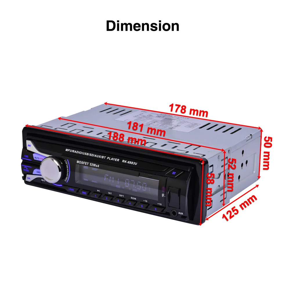 AZGIANT 1 DIN Авторадио Bluetooth автомобиль радио 12 V Радио Кассетный трактор Регистраторы плеер FM MP3 поддержкой USB, SD карт памяти, с разъемом подачи внешнего сигнала AUX радио para Карро