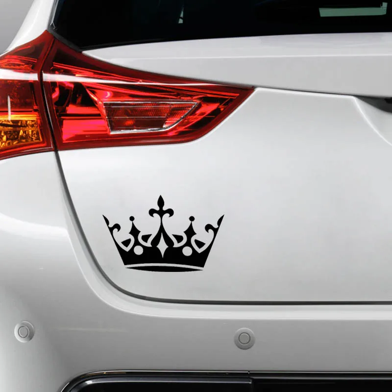 Yjzt 12.7cm*8.1cm Double Round Crown Vinyl Car Sticker Decals Black/silver  C13-00024 - Car Stickers - AliExpress