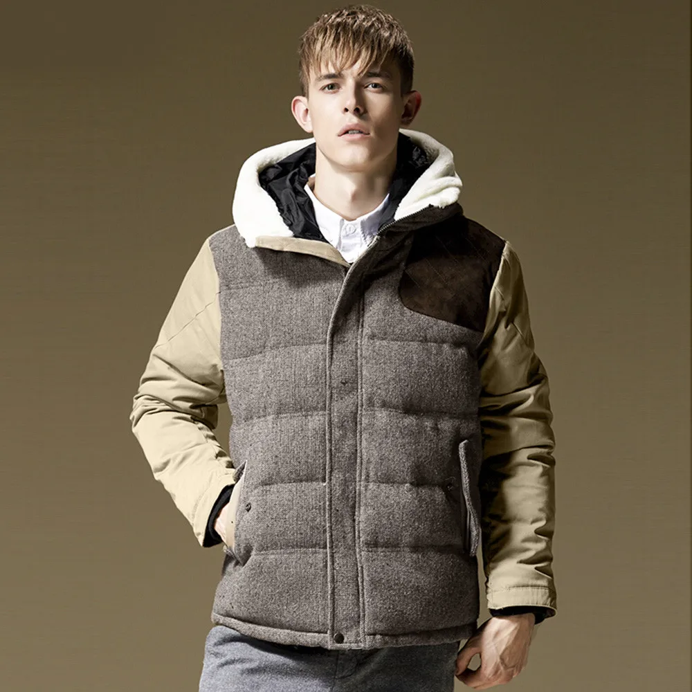 Winter Autumn Clothing Men's Warm jacket Hooded Zipped Coat Cotton