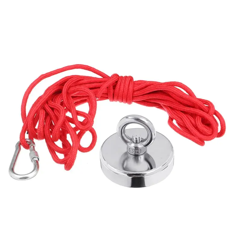 

160KG D67mm Neodymium Recovery Magnet Fishing Metal Treasure Hunting with 10m Red Rope Strong Magnetic with Steel