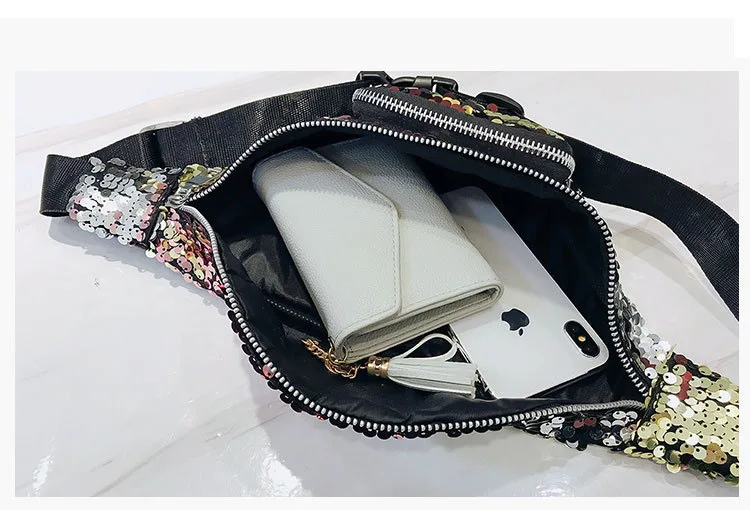 Ainvoe 2018 Новое поступление высокое качество двойной цвет пайетки поясная сумка Деньги телефон путешествия удобный Фанни мульти-функция