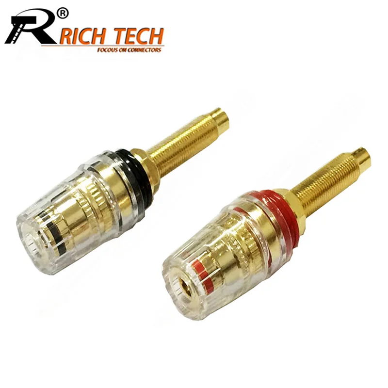2pcs/lot Banana Plug Jack Terminals Gold Plated Audio Speaker Binding Post Banana Plug Terminals