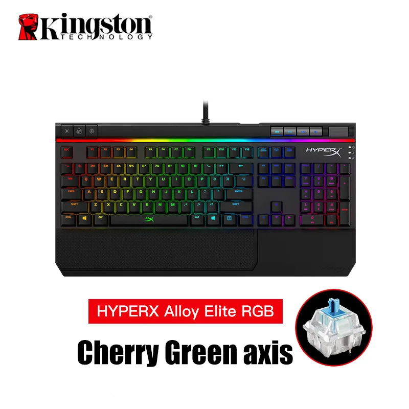 Kingston HyperX Alloy Elite Edition электронная спортивная игра механическая клавиатура зеленая ось красная ось чайная ось USB Проводная RGB подсветка