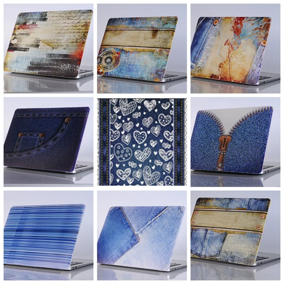 Denim patterned Laptop cases For Apple MacBook Air Pro Retina 11 12 13 15 For MacBook New Pro 13 15