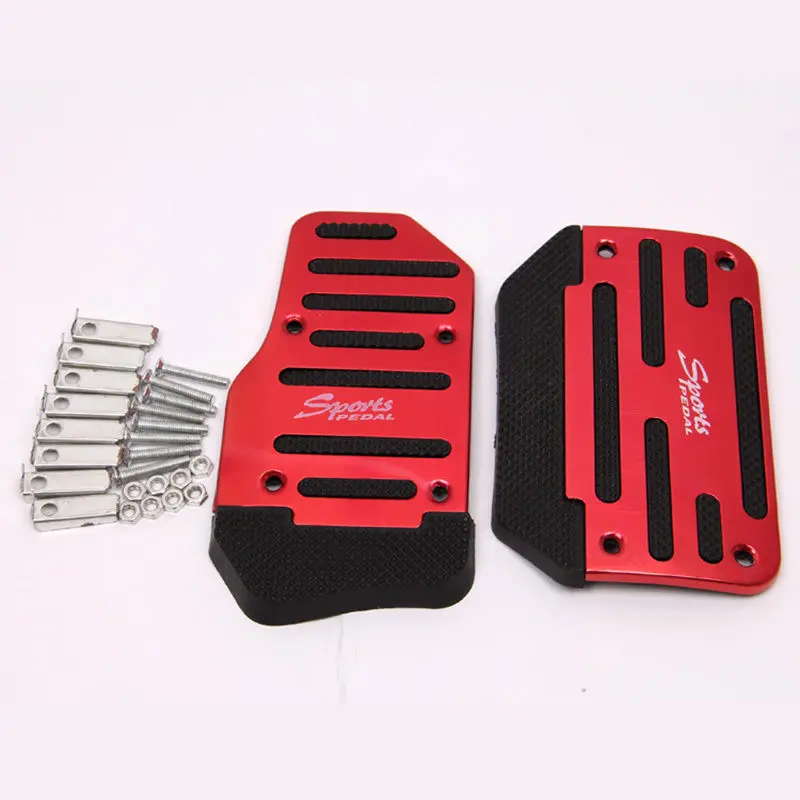 

2pcs Aluminum Alloy Non Slip Automatic Transmission Foot Pedal Cover Brake Clutch Accelerator Pad For A4 Silverado M5 ect