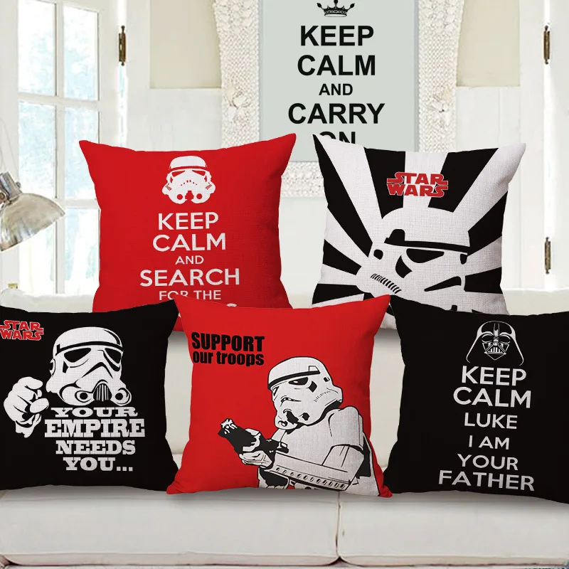 Star Wars Cushion Covers Yoda Darth Vader Empire Troops Pillow Cover