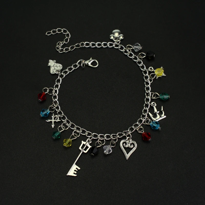 Drop Shipping 1pcs Kingdom Hearts Charm Bracelet Accessories Figure
