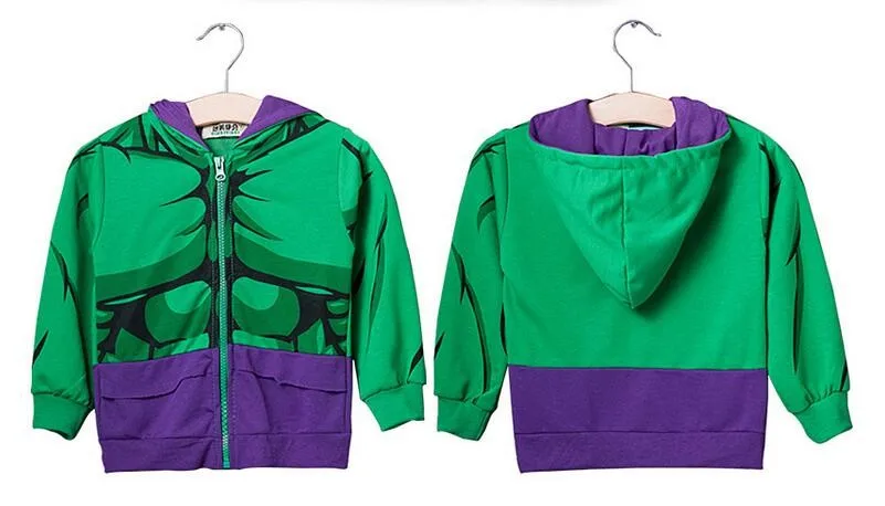 Crianças hoodies dos desenhos animados vingadores marvel