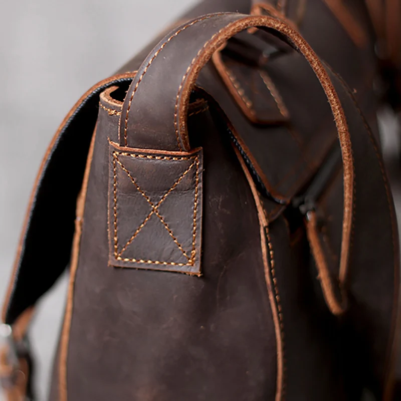 AETOO Retro head cowhide Postman bag handmade leather handheld man shoulder crossbody bag