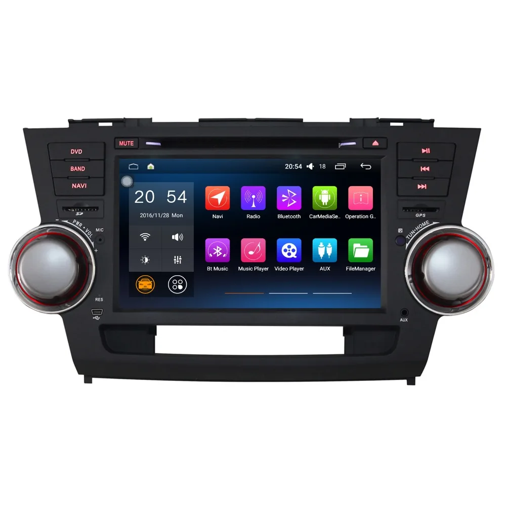 

2 Din 8" Android 6.0 Car Multimedia Player For 08-11 Toyota Highlander Without DVD Car Audio Free Map Car Stereo