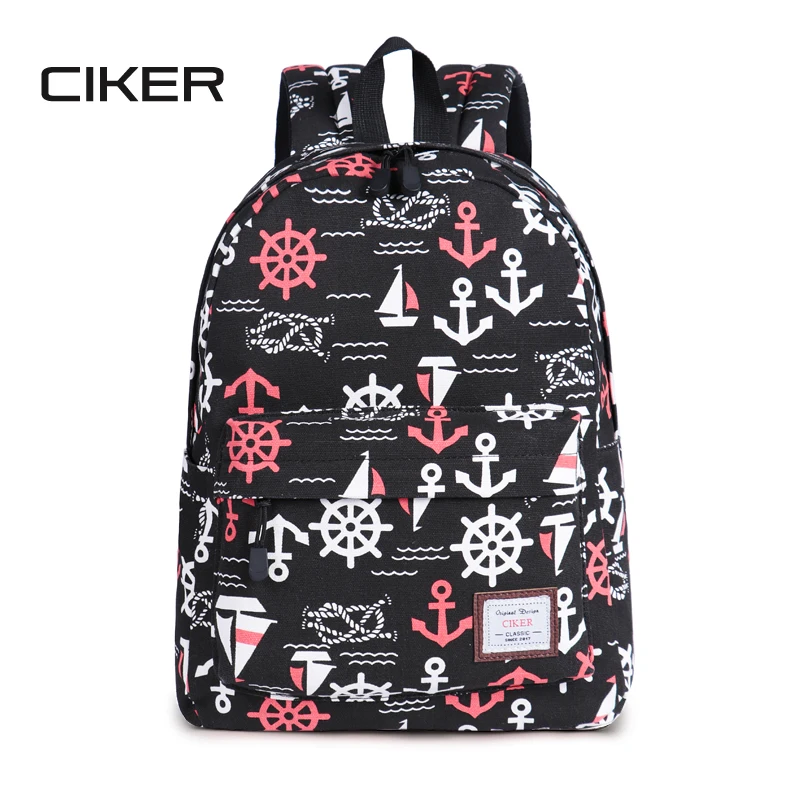 

CIKER Brand high quality Navy style printing backpack women canvas bag student backpacks for teenage girls school bags mochilas