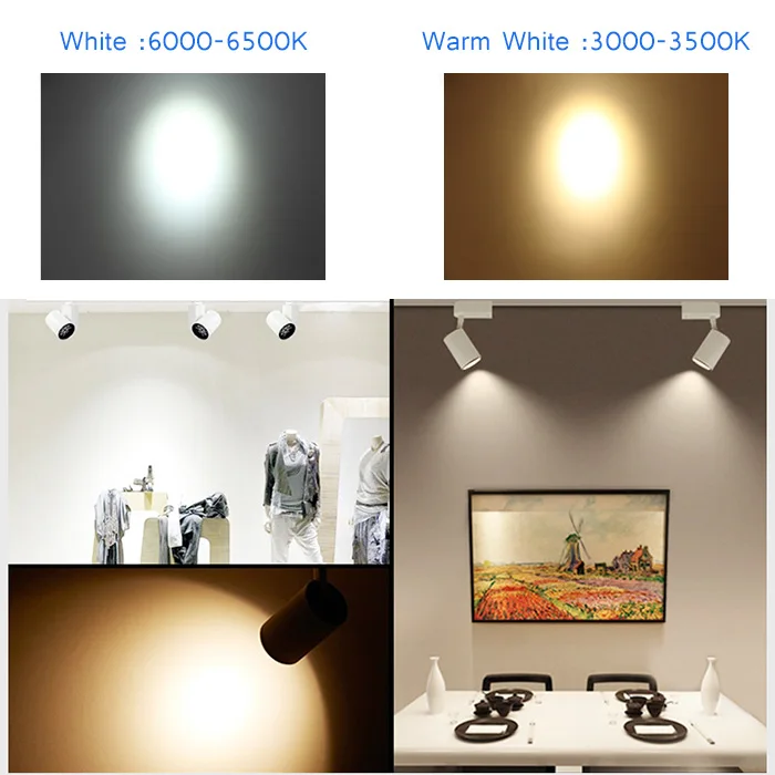 

3W 5W 7W 12W 18W High Power COB LED Track Light Led Rail Lamp Spotlight Indoor Lighting For Shop Store GHS99