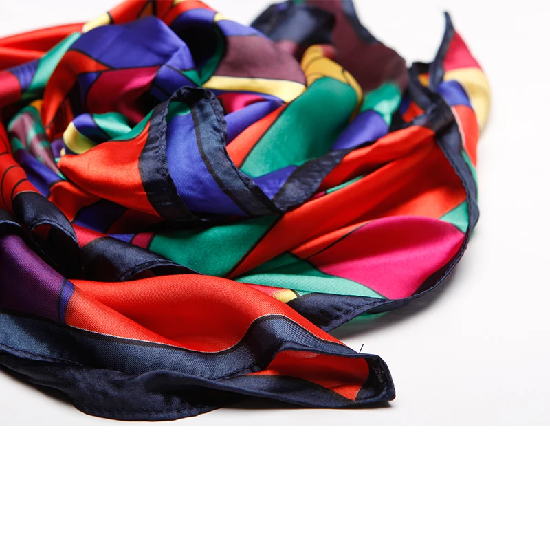 Модные шарфы для женщин, мягкий Шелковый атласный платок, женский шарф пикассо с абстрактным принтом, хиджаб, шарфы для девушек, 90x90 см