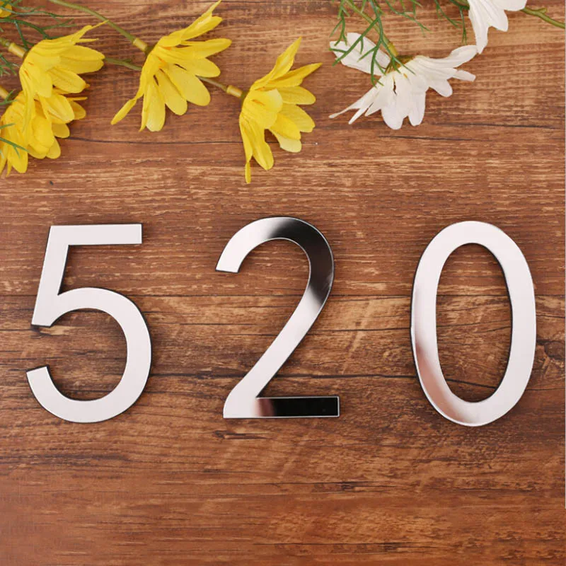 

Wedding Numbers Letters Acrylic 3D Mirror DIY Wall Stickers Alphabet Home Decor