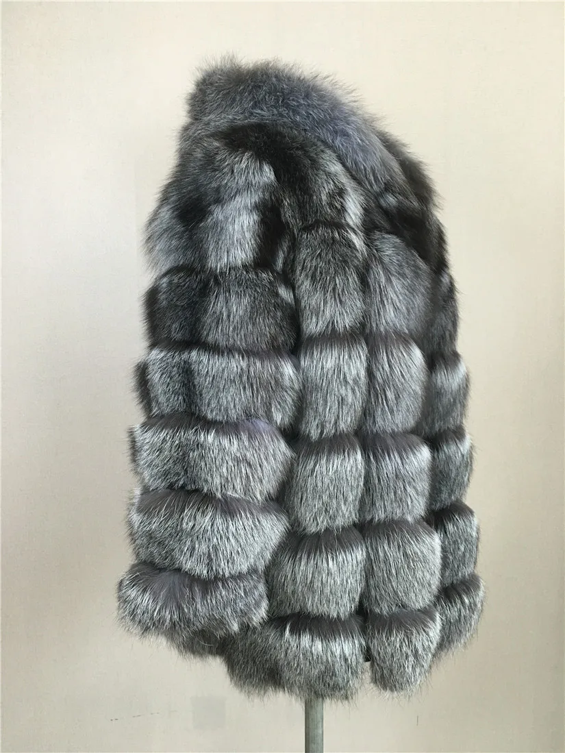 LIYAFUR стиль женские натуральная натурального Меха чернобурки капюшоном пальто куртка для Для женщин теплая зима модное пальто куртки