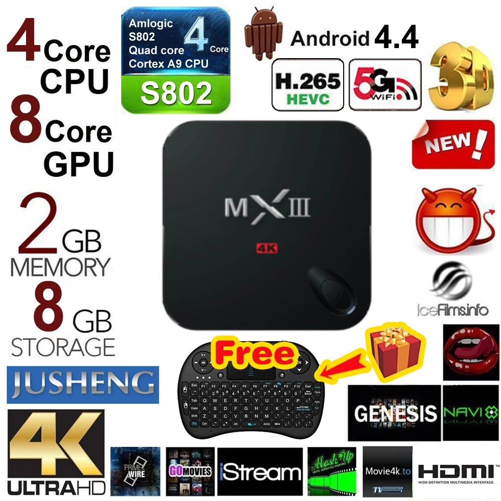 Free font b Mini b font keyboard MXIII MX3 4K font b TV b font