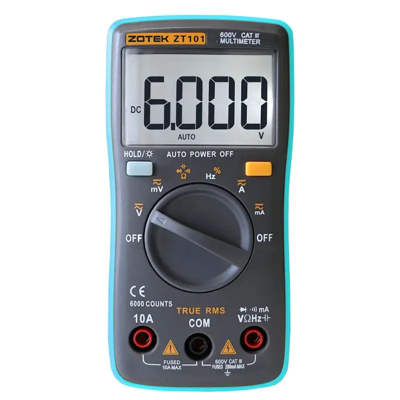 

Portable Battery Drives The Rms Digital Multimeter With True Rms For The 6000 Word Display LCD Display Backlight Display Clear