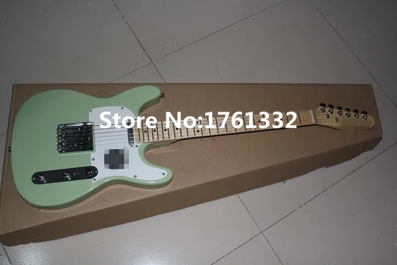 

Factory custom light green electric guitar with white pickguard,rosewood or maple fingerboard,can be cusomized as request