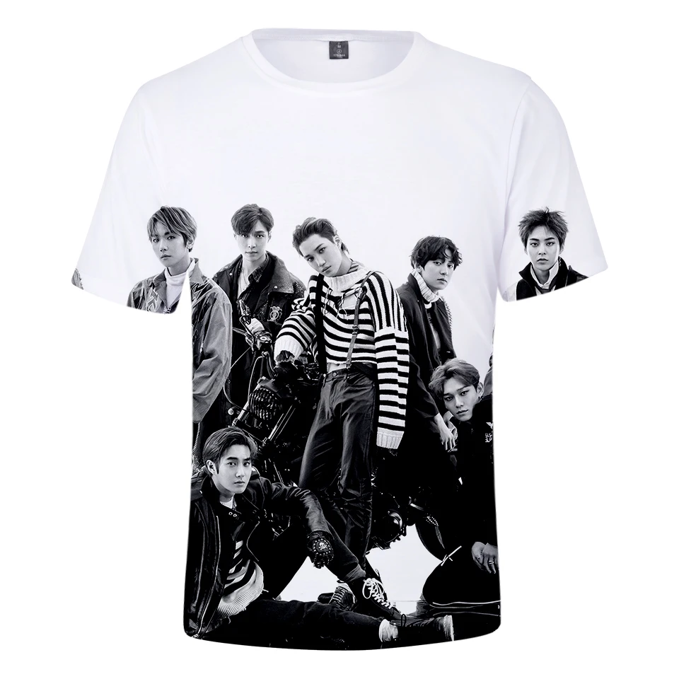 EXO футболки Kpop модная повседневная Уличная одежда с коротким рукавом Harajuku