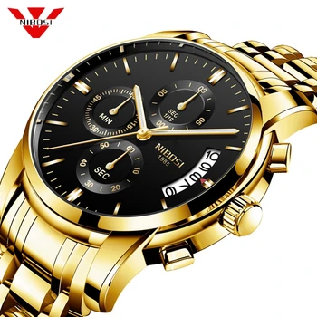 

NIBOSI Men Watch Male Automatic Quartz Watches Mens Luxury Brand Waterproof Sport Gold Man Watch 2018 Clock Relogio Masculino