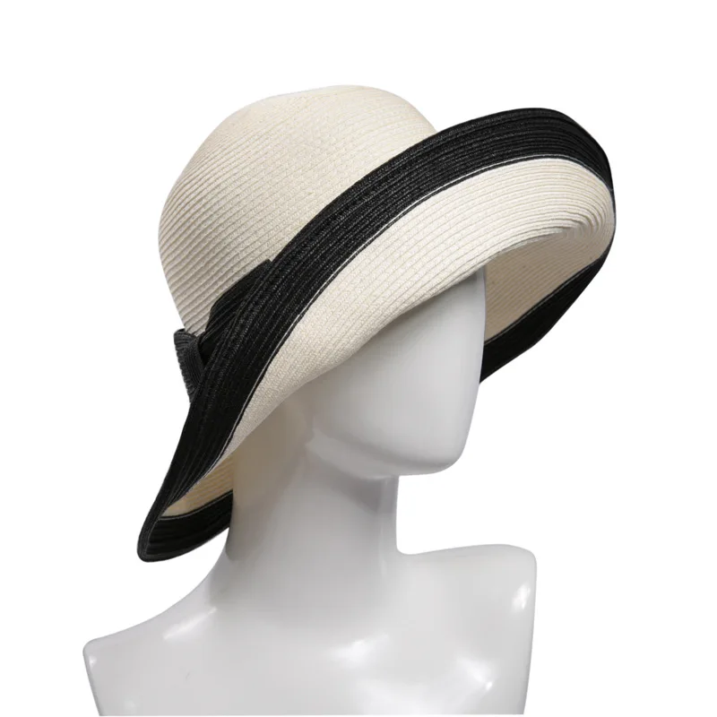 BomHCS женская соломенная шляпа от солнца UPF50+ широкие свисающие поля шляпа летняя пляжная шляпа 17F-39MZ8