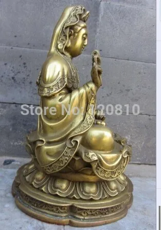 

Buddhism Brass Copper Sit lotus flower Guan Yin Kwan-yin Boddhisattva Buddha
