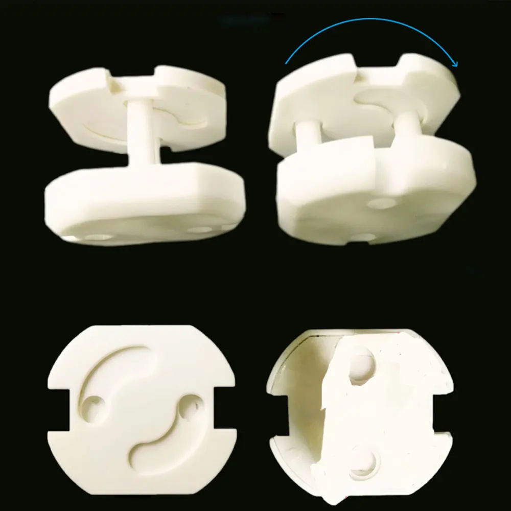 10pcs Baby Safety Rotate Cover 2 Hole Round European Standard Children Against Electric Protection Socket Plastic Security Locks