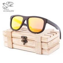 Бамбуковые солнцезащитные очки для мужчин и женщин Простые солнцезащитные очки ручная работа Tumu черная оправа TAC линзы анти-солнцезащитные очки
