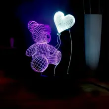 2019 лампа в виде девушки светодиодный ночник 3D детский медведь