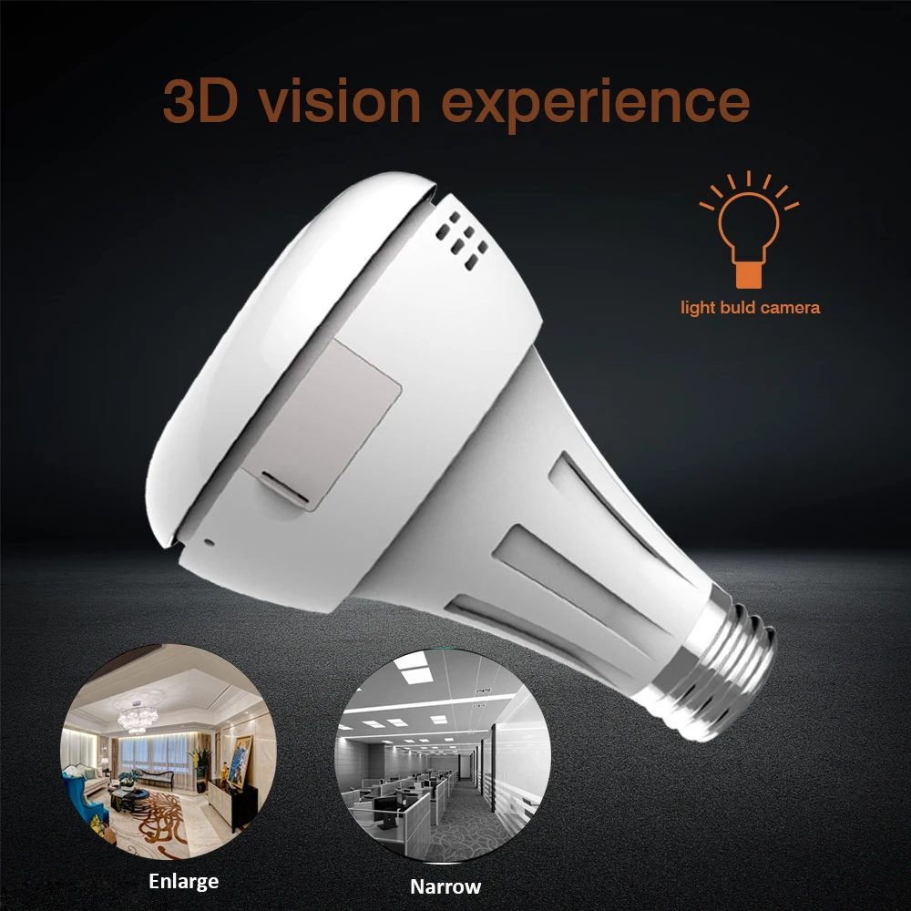 3MP Беспроводная панорамная IP 3D VR камера Wi Fi лампа рыбий глаз 180/360 градусов CCTV