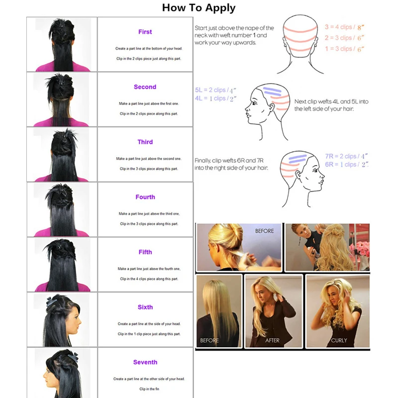 Ombre Clip in Hair Extensions Bayalage 20\