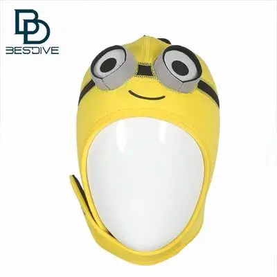 minions NiteScuba Дайвинг 3 мм теплые неопреновые ткани мультфильм погружения капот шлем для подводного плавания шляпа ныряльщиков кепки для мужчин женщин для подводной фотографии - Цвет: minions