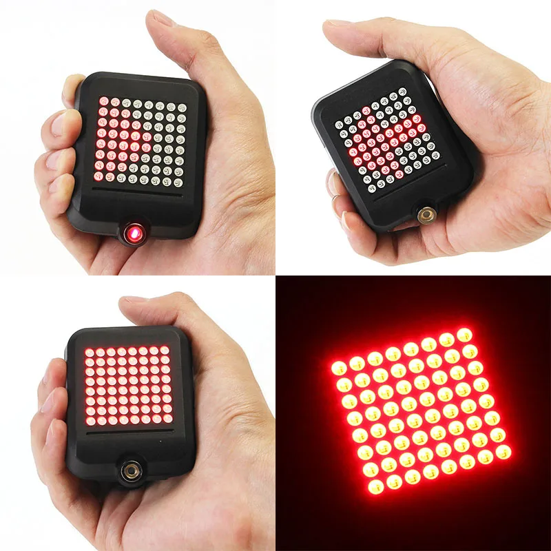 

USB Rechargeable Bike Tail Light 64 LED Bicycle Turn Signal Lights Intelligent Sensor Brake EDF88